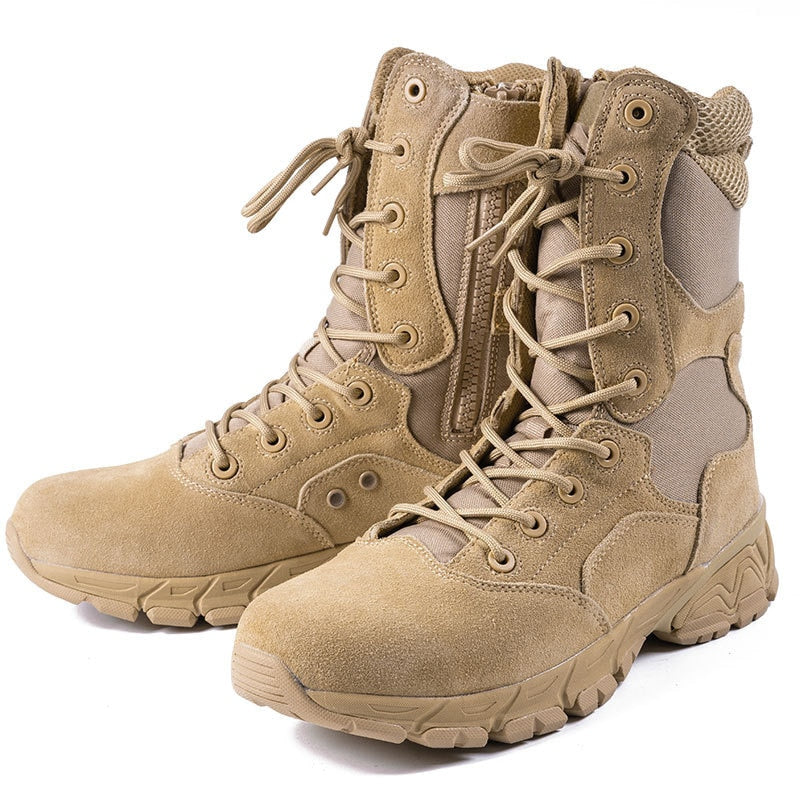 Cushioning Super Light Combat Boots High Top Training Botas Outdoor Hiking Tactical Special Air Forces Soldier Milita Shoes
