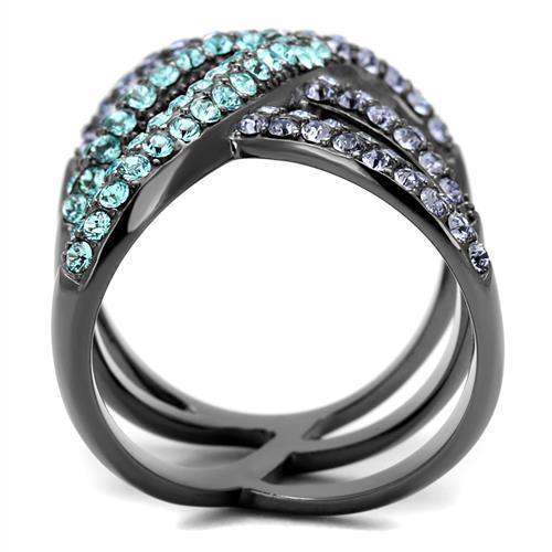 TK2766 - IP Light Black (IP Gun) Stainless Steel Ring with Top Grade