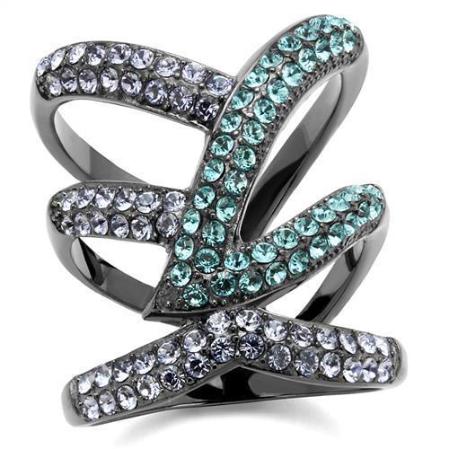 TK2766 - IP Light Black (IP Gun) Stainless Steel Ring with Top Grade