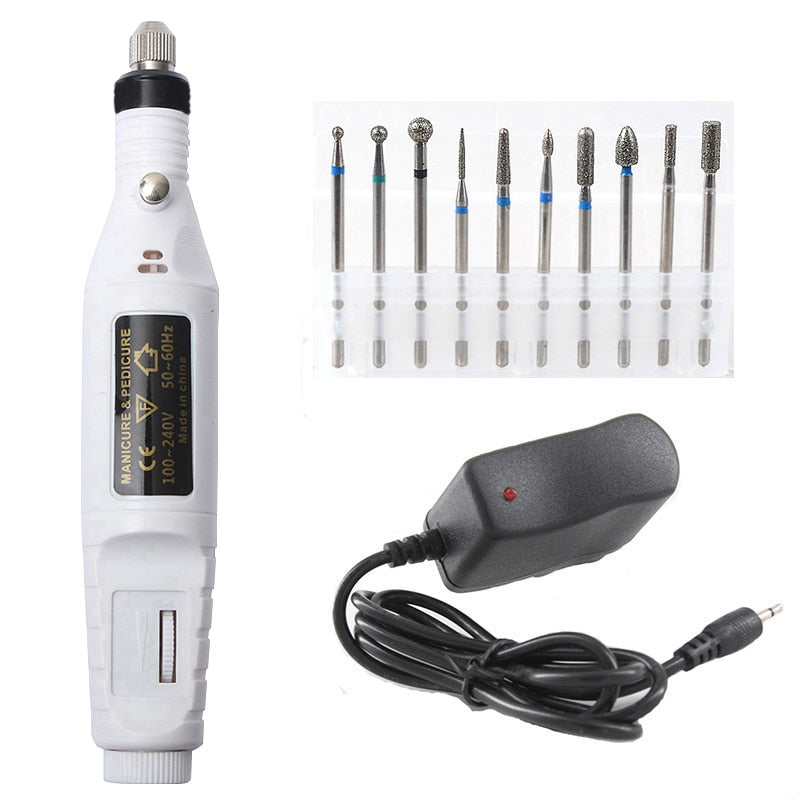 1 Set Professional Electric Nail Drill Machine Manicure Machine Pedicure Drill Set Ceramic Nail File Nail Drill Equipment Tools