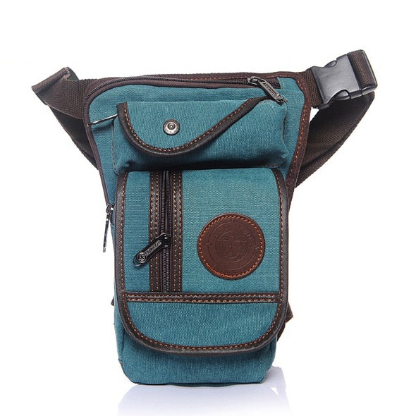 High Quality Men's Canvas Drop Leg Bag Military Motorcycle Multi-purpose Messenger Shoulder Bags Belt Hip Bum Waist Fanny Pack