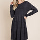 Brushed Hacci Tiered pleated Mini Dress