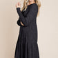 Brushed Hacci Tiered pleated Mini Dress