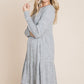 Brushed Hacci Tiered pleated Mini Dress