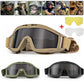 3 Lens Tactical Goggles Set Windproof Dustproof Shooting Motocross Motorcycle Mountaineering Glasses Cs Military Safe Protection